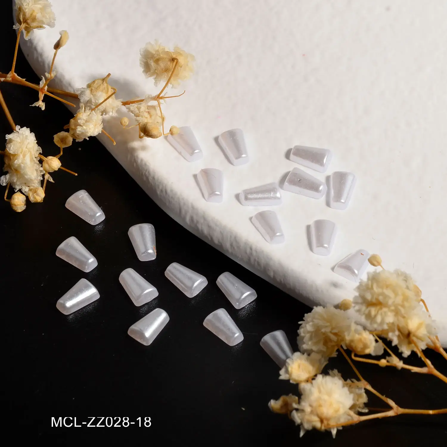 Beige Series Flat Back Half Resin Shaped Pearl Nail Art Rhinestone 3D DIY Manicure Accessories Diamond