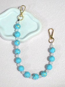 ลูกปัดโซ่เรซินสี<span class=keywords><strong>ทอง</strong></span>ลูกปัดกระเป๋าถือหินห่วงโซ่โทรศัพท์มือถือแขนสั้น DIY เครื่องประดับเครื่องประดับกระเป๋าอุปกรณ์เสริมสายคล้อง - Product Image 5