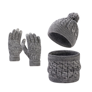 FF3223 Garçons Filles Toddler Enfants Chaud Tricoté Hiver Chapeau et Gants Écharpe Ensembles Polaire Doublé Enfants <span class=keywords><strong>Bonnet</strong></span> Gants Écharpe Ensemble - Product Image 5