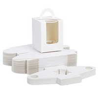 Boîte à gâteau 3,5x3,5x4,5'' blanche, emballages individuels pour cupcakes en vrac, contenants individuels pour cupcakes blancs