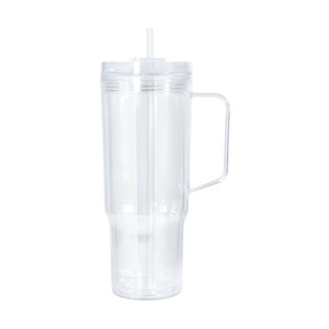 Mới trong suốt rõ ràng chai nước nhựa 40oz bán buôn đôi tường Tumbler với xử lý và rơm tùy chỉnh du lịch Mug - Product Image 2