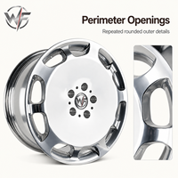 Jantes sport WEIFAN personnalisées en alliage d'aluminium forgé pour voitures de tourisme, finition chrome poli, face pleine, ouvertures de fenêtre arrondies, jante à déport profond