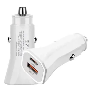 TE-P22 Car Charger 38W USB Type C Fast Power Charging Block Dual Port 3.0 Adapter For Universal Mobile Phone