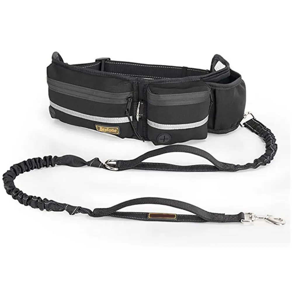 Прочный эластичный поводок для собак «свободные руки» с очень мягкой поясной сумкой для собак, сумка для собак с большой емкостью для прогулок и тренировок