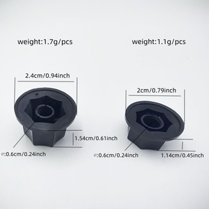 Black Bakelite Fluted MXR Style <strong>Knob</strong> Cap Plastic Pointer <strong>Knob</strong> With White Indicator Line for Guitar Bass <strong>Volume</strong> Tone Control - Product Image 2