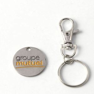 <b>Customize</b> Retail Fashion Logos Keychain Multi Euro Trolley Coin Stainless Steel Trolly <b>Key</b> <b>Rings</b> Crystal With Chain - Product Image 5