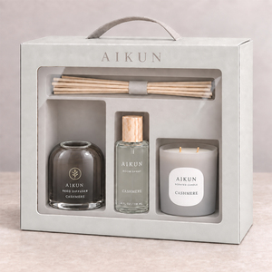 Aikun 118ml Round Glass Room Spray Reed Diffuser <b>Candle</b> Set Embossed Logo Box Custom Lasting Scent Low MOQ Quick Turn for Firms - Product Image 2