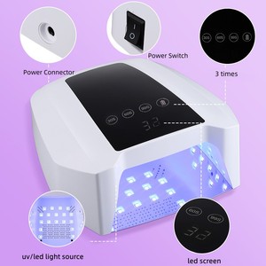 Lampe UV LED rechargeable 72W pour séchage rapide des ongles, blanc rose, avec minuteur 30s 60s 99s pour salon de manucure - Product Image 2