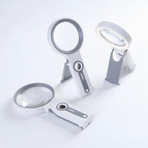 แว่นขยายแบบพกพาพับได้พร้อมไฟ LED ในตัว, เลนส์เรซิ่นขยาย 5 เท่า กรอบ ABS สำหรับอ่านหนังสือ ซ่อมแซมเครื่องประดับและนาฬิกา - Product Image 5