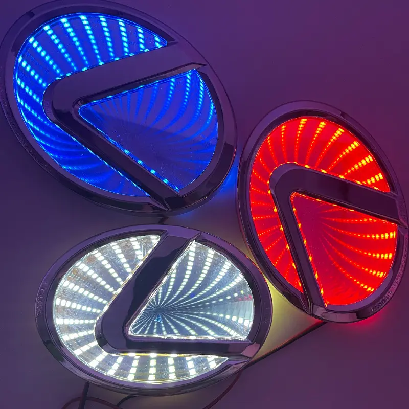 3D 4D 5D araç amblemi LED ışık araba Grille ön Logo kuyruk işık amblem lamba oto amblem rozet işaret ışıkları araç için