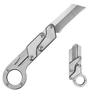 Couteau de poche pliant HK OEM Grade DIY pour le camping, lame en acier inoxydable 3CR13 ultra-affûtée, manche en acier au carbone, 18 cm, garantie 1 an - Product Image 1