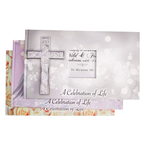 Libro de invitados funerarios de boda, libro de tapa dura grande y personalizada en inglés con ventana - Product Image 2