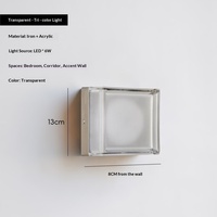 Lampe murale LED artistique en fer et verre, design carré créatif, pour chambre à coucher, style européen et américain, ambiance décorative