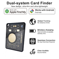 Traceur GPS étanche iOS Android, localisateur intelligent anti-perte, mini-dispositif de recherche pour portefeuille et cartes