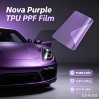 Film de protection de peinture automobile en TPU couleur violet satiné mat Nova, auto-réparateur, anti-rayures