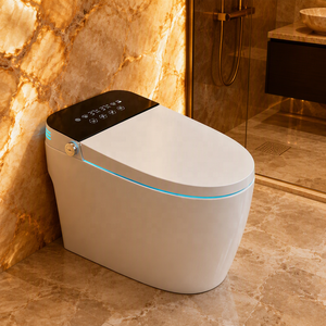 WC intelligent monobloc moderne avec bidet intégré, chasse d'eau automatique par capteur, cuvette chauffante et commande à distance - Product Image 5