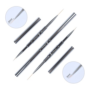 Cepillo delineador de doble cara, mango de metal, color plateado, Gel sintético UV, <span class=keywords><strong>2021</strong></span> - Product Image 6