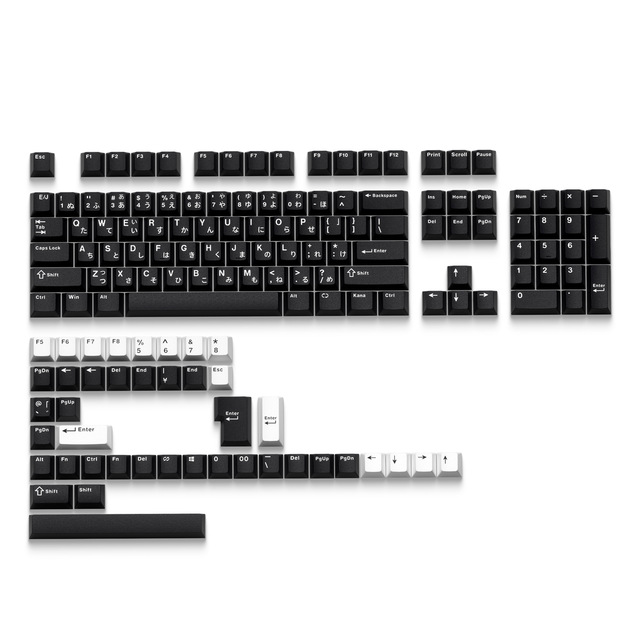 XVX Cherry Profile Keycaps Japanese Layout Black PBT Keycap Mechanical Keyboard Double Shot Keycaps