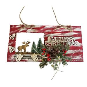 Marco Rojo de Feliz Navidad para Puerta, 40x20 cm, Grosor 4.5 cm - Product Image 1