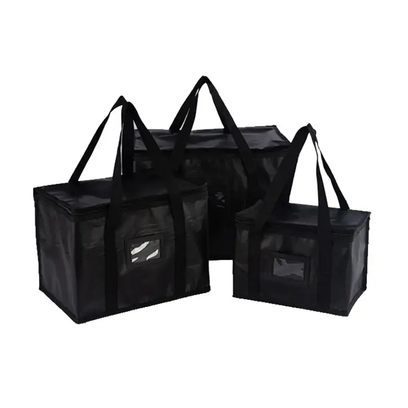 Reusable extra large capacity different size nonwoven aluminium foil thermal cooler folding shopping wine cooler bag