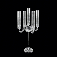 Chandelier transparent en acrylique pour mariage, restaurant occidental, fête d'anniversaire, décoration de table de mariage, ornement de bougie