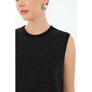 Tunique sans manches pour femme, ornée de motifs -24S-10525TUN - NOIR - Product Image 5