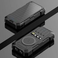 Batterie externe solaire pour la randonnée en plein air, 20000mAh, charge rapide PD22.5W, charge sans fil 15W, USB Type-C, écran LED, chargeur d'urgence portable