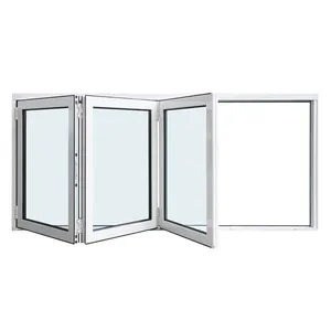North America NFRC Aluminium Tempered Glass Bifold Window For Homes