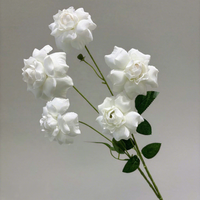 Bouquet de fleurs artificielles réalistes en soie blanche mélangée, fait main, moderne, pour centre de table de mariage, décoration de lieu