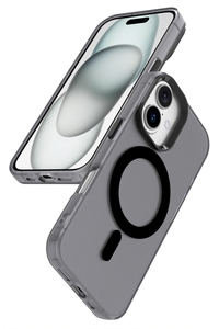 Para <span class=keywords><strong>iPhone</strong></span> 16 Pro Max 16 Pro 15 Plus, funda con anillo magnético para teléfono, textura de piel mate, transparente, antihuellas dactilares, funda antiamarillamiento - Product Image 2