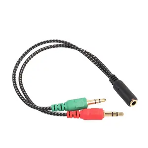 2 In 1 3.5 Aux Audio Kabel 3.5Mm Hoofdtelefoon Jack Adapter Voor Pc Laptop Oortelefoon Met Microfoon