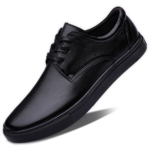 Zapatos de cuero para hombre, mocasines, versátiles, informales, de boca baja, a la moda, transpirables, con cordones - Product Image 1