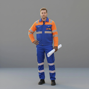 Custom Made <b>top</b> quality Hi Vis <b>Reflective</b> LED Flash Waterproof 100% Polyester Safety Clothing Construction Coveralls - Product Image 1