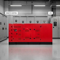 Générateur diesel refroidi par eau, efficacité de 99 %, 50/60 Hz, ATS, télécommande, démarrage électrique 24 V CC, 380 V 400 V, alimentation de secours commerciale 200 A