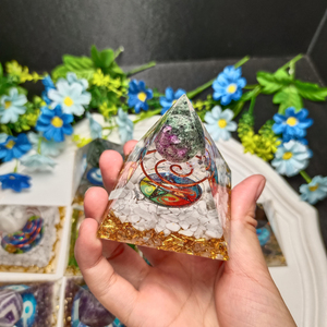 6cm Crystal <strong>Resin</strong> <strong>Pyramid</strong> Wholesale Healing Energy Spiritual <strong>Resin</strong> <strong>Pyramids</strong> for Home Decor - Product Image 4