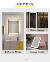 Petit interrupteur de capteur tactile de miroir 3A 12v 36W couleur unique LED interrupteur de gradation tactile de miroir à clé unique intelligent