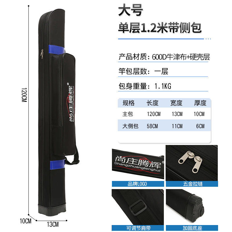 [large size] 1.2m single layer with side bag blue without stand
