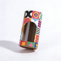 Boîte d'emballage en tube de papier rond personnalisé avec fenêtre transparente pour cosmétiques, parfums, bougies, bijoux, artisanat, écologique, vente en gros