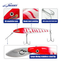 SEASKY 135mm 30g Leurre de Pêche en Mer Plongeant à Lèvre Métallique en Plastique Dur ABS Type Minnow