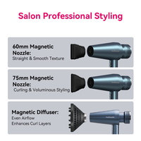 Pengering Rambut FirePhoenix M2 MAX Ionic Kecepatan Tinggi Tegangan Ganda 240V/2800W 127V/2400W Motor 36mm Profesional Salon Brasil