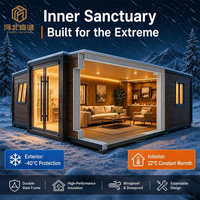 Casa Contenedor Expandible de Grado Ártico con Calefacción Inteligente por Suelo Radiante, Aislamiento de Lana de Roca, Villa Prefabricada Resistente al Viento para Invierno en Europa