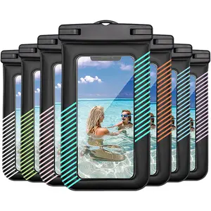 Tas anti air menyelam berenang ganda Universal, tas ponsel tahan air mengambang penutup ponsel tas kering