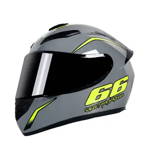 Helm Sepeda Motor Murah Custom Single Visor Full Face Helm Motor DOT Grey
