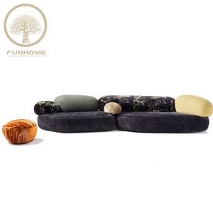 Ensemble de canapés modulaires Chesterfield modernes pour salon d'hôtel, design en galets, <span class=keywords><strong>canapé</strong></span> en tissu, éponge pour villa, atelier, centre commercial - Product Image 5