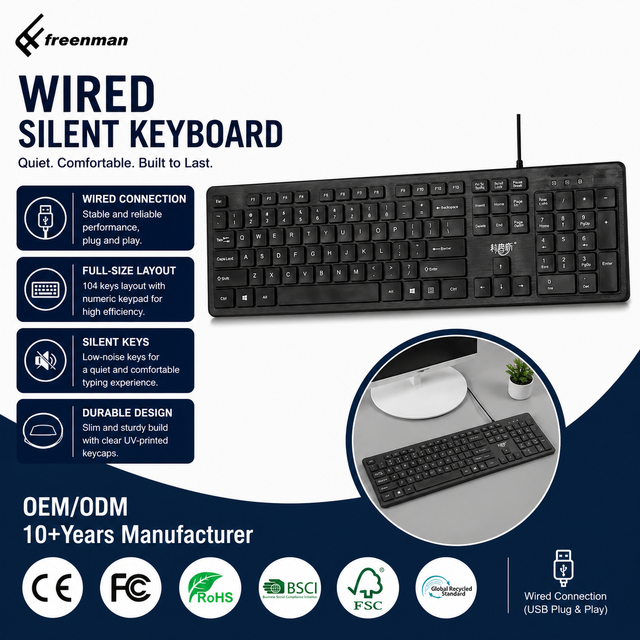 Wholesale Cheap Wired Office Laptop Computer Chocolate Key Teclado Office Computer Keyboard for PC Laptop Membrane Keyboard