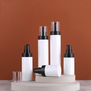 In Stock30ml 80ml 100ml 120ml di plastica nera smerigliata PP Airless fondotinta crema di siero lozione pompa Airless flacone - Product Image 4