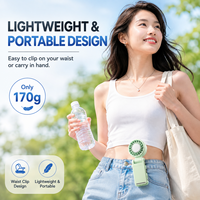 Ventilateur portable à clipser sur la ceinture, puissant, pour le refroidissement personnel, rechargeable, mini-ventilateur pour le sport et les voyages