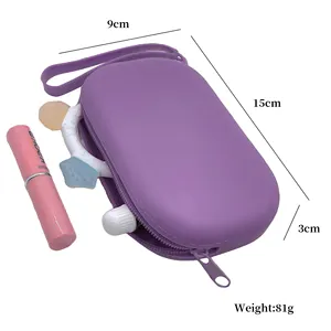 Fashionable Silicone Makeup Bag With Zipper Slim Toiletry Travel Bag For Women Cosmetic Bag For Beauty Tools Brushes