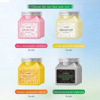 SADOER Gommage Corporel Éclaircissant à la Vitamine C, Camélia et Niacinamide, Exfoliant, Nourrissant, Blanchissant, Soin de la Peau