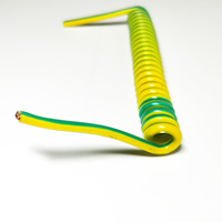 Revestimiento de PU personalizado para 3m, 5m, núcleo único, 2.5mm2, 4 mm2, espiral de cable de alimentación en espiral amarillo-verde